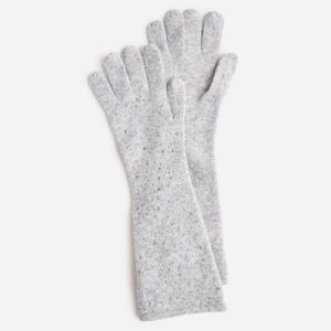 J. Crew NWT Fancy Long Crystal Gloves in Supersoft Yarn